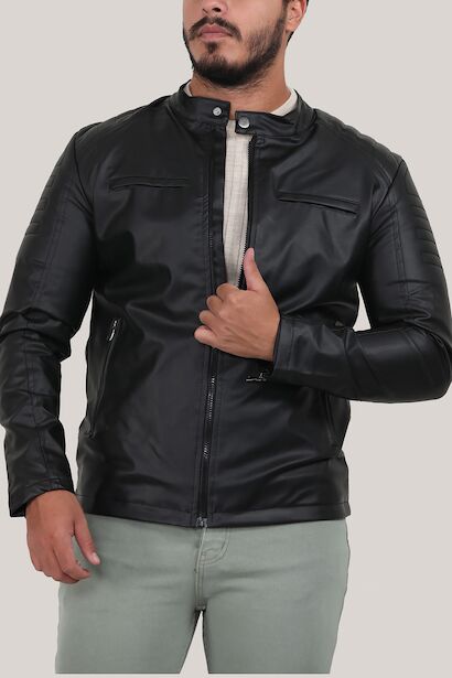 Erkek Hakim Yaka Deri Ceket 