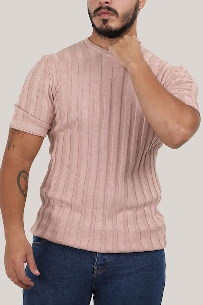 Erkek Bisiklet Yaka Kısa Kol Triko 