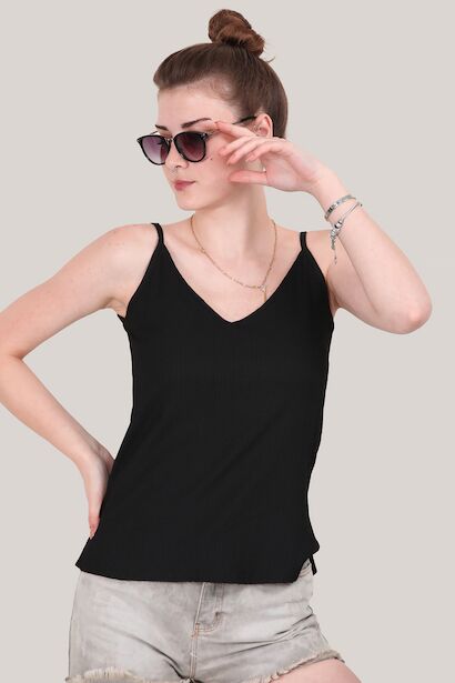 Kadın İp Askılı Krinkıl Bluz 