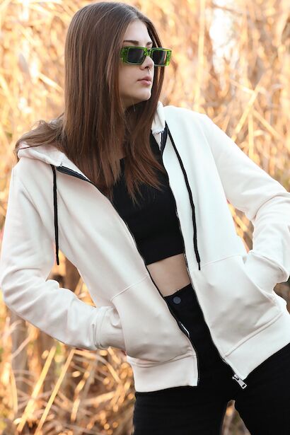 Unisex Fermuarlı Sweat 