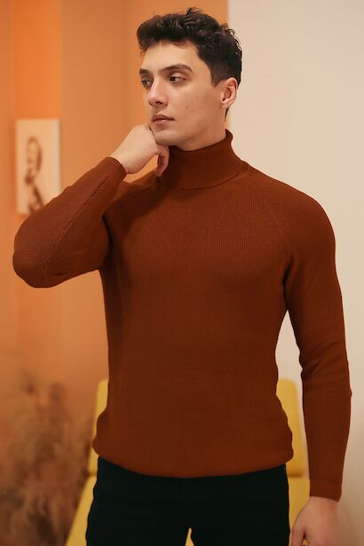 Erkek Balıkçı Yaka Triko Kazak 