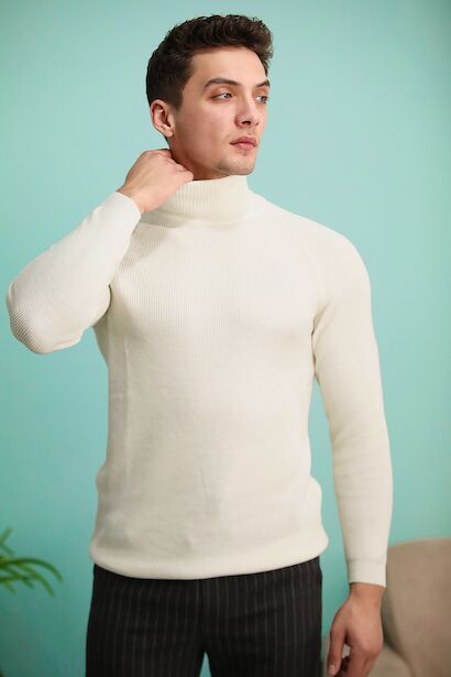 Erkek Balıkçı Yaka Triko Kazak 