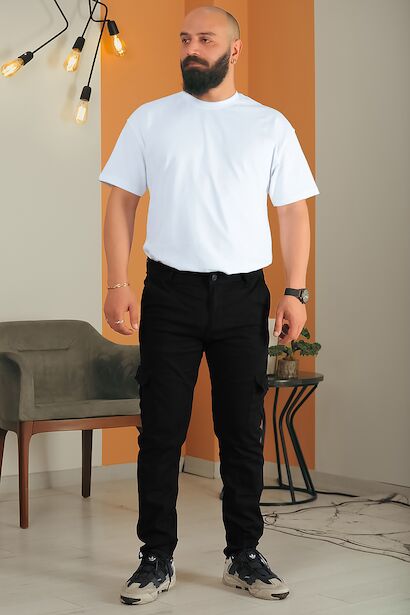 Erkek Kargo Cepli Boru Paça Pantolon 