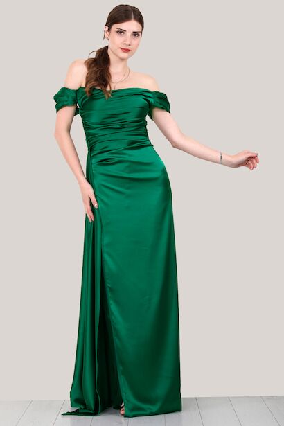 Kadın Saten Uzun Abiye 