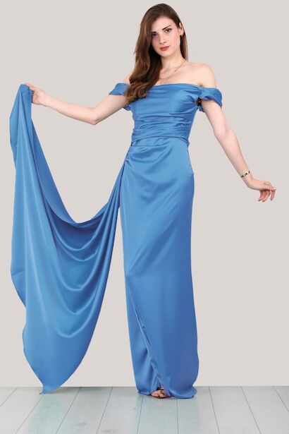 Kadın Saten Uzun Abiye 