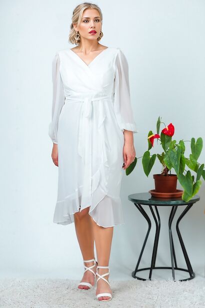 Büyük Beden Şifon Abiye Elbise 