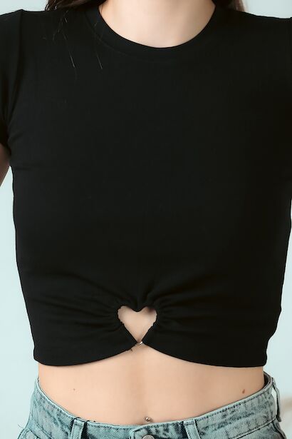 Kadın Kısa Bluz  Siyah 9