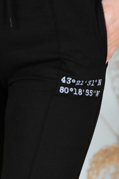 Kadın Bel Lastikli Eşofman  Siyah 9