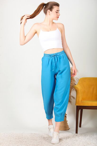 Kadın Keten Pensli Pantolon 