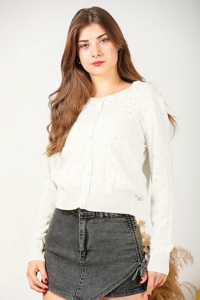 Kadın Kısa İncili Hırka 