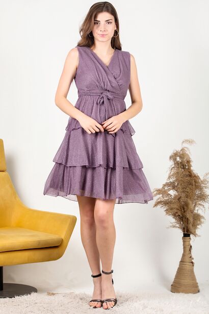 Kadın Katlı Abiye Elbise 