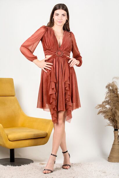 Kadın Eteği Fırfır Elbise 