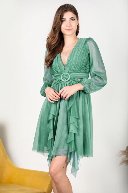 Kadın Eteği Fırfır Elbise 