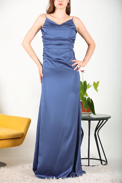 Kadın Zincir Detaylı Abiye  İndigo 6