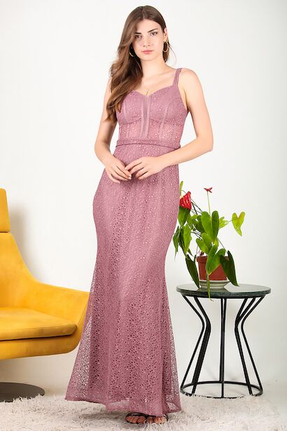 Kadın Dantel Uzun Abiye