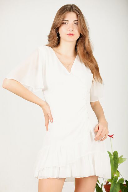 Kadın Kısa Şifon Abiye Elbise 