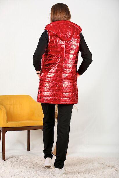 Kadın Üçlü Yelekli Eşofman Takımı  Kırmızı 6