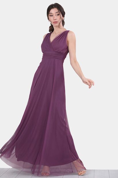 Kadın Tül Uzun Abiye Elbise 