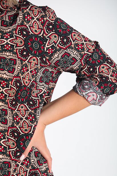 Büyük Beden Gömlek Yaka Uzun Elbise  Siyah 6