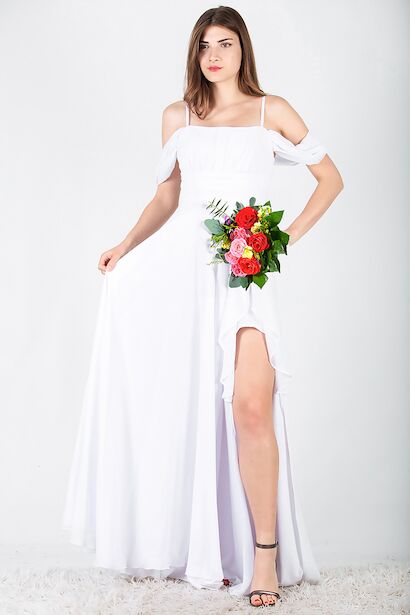 Kadın Şifon Uzun Abiye Elbise 