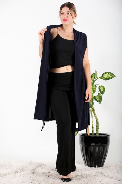 Büyük Beden Uzun Yelek 