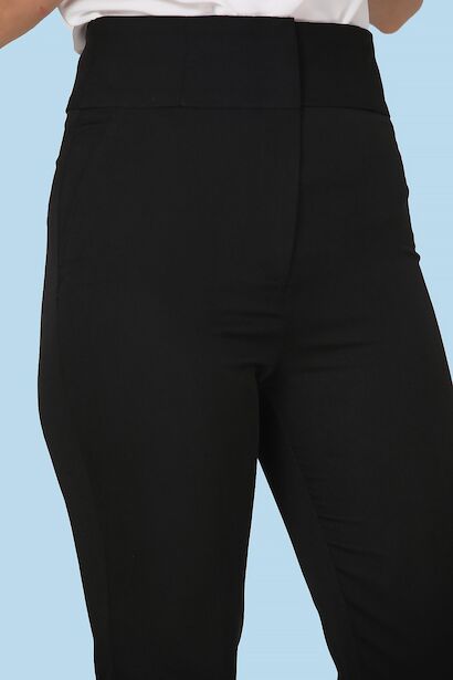 Kadın Dar Paça Yüksek Bel Kumaş Pantolon  Siyah 6