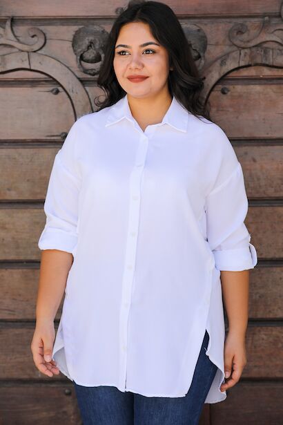Kadın Yanları Düğmeli Gömlek 