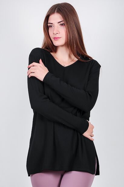 Kadın Uzun Yırtmaçlı Bluz 