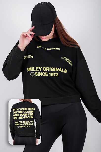 Kadın Ön Ve Arka Baskılı Sweat 