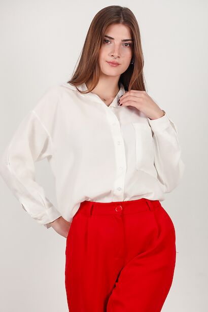 Kadın Cepli Gömlek 