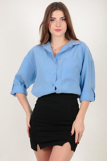 Kadın Cepli Gömlek 