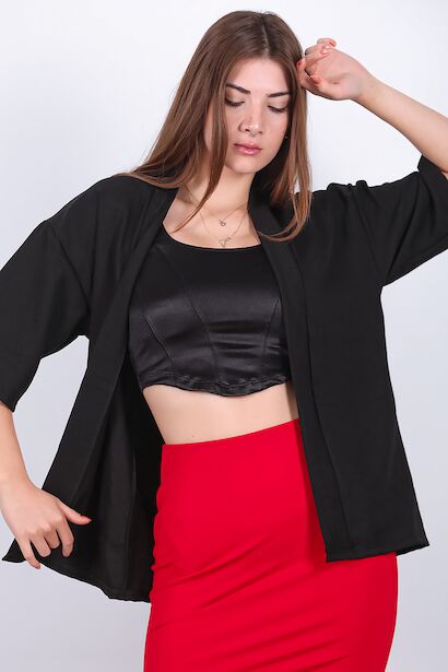 Kadın Keten Kimono Şal Ceket 