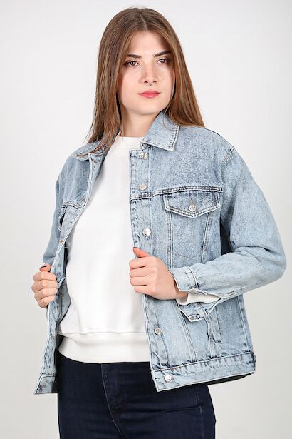 Kadın Oversize Kot Ceket 