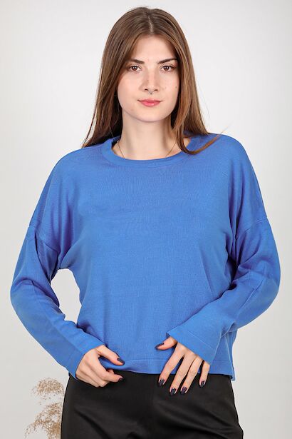 Kadın Bisiklet Yaka Basic Triko 