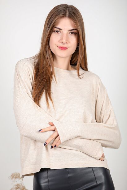 Kadın Bisiklet Yaka Basic Triko 