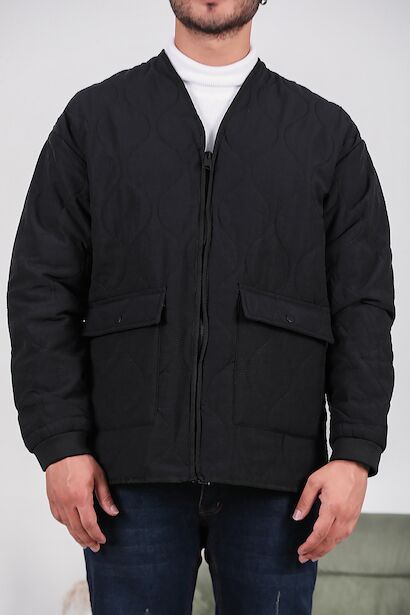 Erkek Kapitone Mont Siyah 6