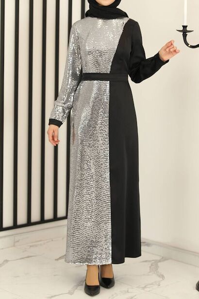 Kadın Pullu Uzun Abiye 