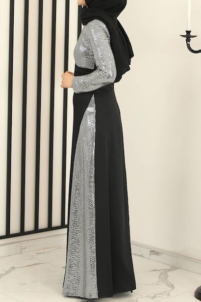 Kadın Pullu Abiye  Siyah 4