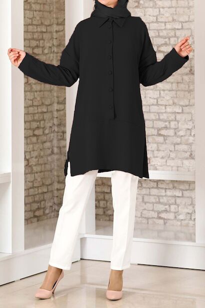 Kadın Düğmeli Tunik 