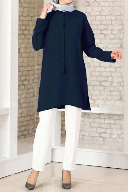 Kadın Düğmeli Tunik 