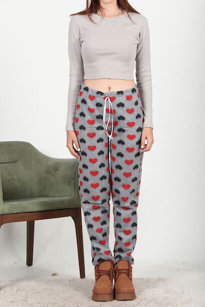 Kadın Polar Pijama  Gri 6