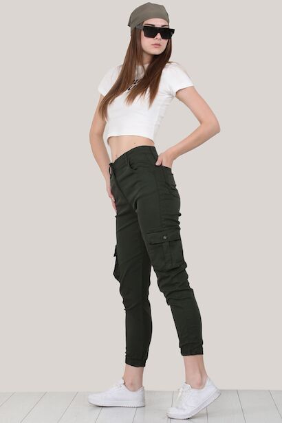 Kadın Cepli Kargo Pantolon 