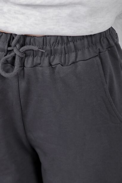 Kadın Futter Paça Laastikli Eşofman  Füme 9