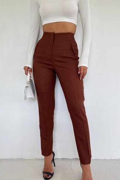 Kadın Yüksek Bel Bilek Boy Pantolon 