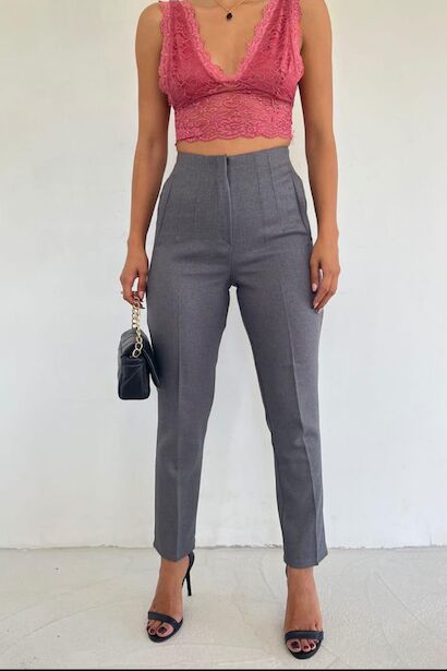 Kadın Yüksek Bel Bilek Boy Pantolon 
