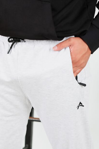 Erkek Büyük Beden Manşetli Eşofman  Ekru 6