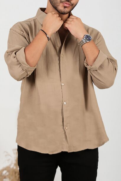 Erkek Oversize Uzun Kol Gömlek 