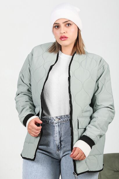 Büyük Beden Kapitone Mont 