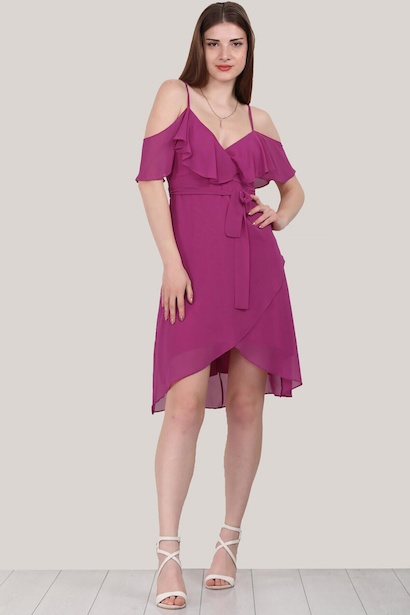 Kadın Kısa Şifon Elbise