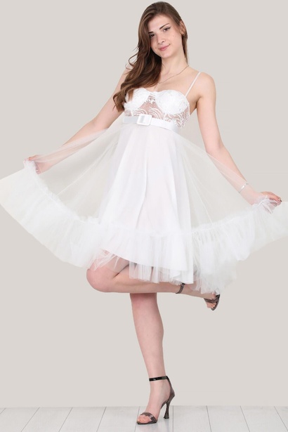 Kadın Kısa Kemerli Abiye Elbise 